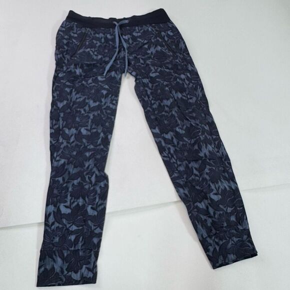 Athleta Pants Womens 8 Trekkie North Jogger Blue Zip Pockets Pull On Drawstring - Picture 1 of 12